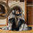 Washable Olive Baboon Wildlife Area Rug-1433008146