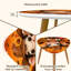 Ensemble de 2 tables basses gigognes triangulaires modernes, motif vache d'Halloween et tournesols. Adorable vache portant un chapeau, style automnal, empilable, style milieu du siècle. Petite table d'appoint pour salon, chambre, appartement, décoration intérieure.-2076300724-2076300735