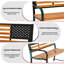 Banc en acier de 50 po de largeur, banc de parc en métal robuste, causeuse de banc de jardin moderne