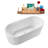 67" Streamline Soaking Glossy White Freestanding Tub and Tray With Internal Drain-101412841
