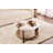 Modern Coffee Table with 100% Tempered Glass Top, Walnut & Transparent Finish, 75 x 40 x 75 cm, Durable 100% Melamine Coated Particle Board Frame, Supports up to 15 kg-47707159-47707625