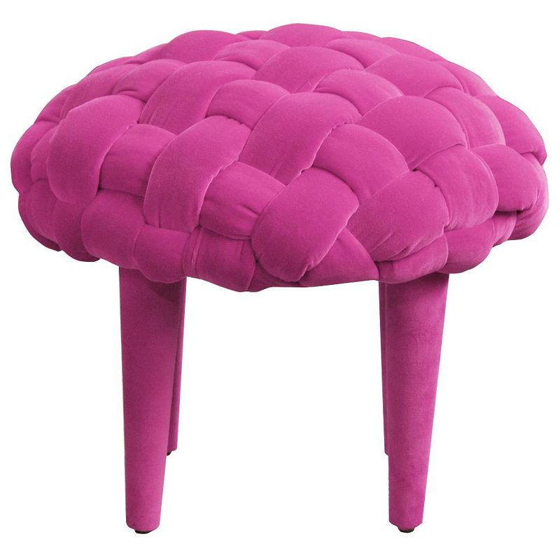 Solid + Manufactured Wood Accent Stool, Pink