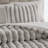 Luxury Faux Fur Ultra-soft King Bedding Sets, Light Gray Comforter With Ribbed Texture