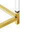 Table basse moderne avec structure stable en métal et supports transparents en acrylique