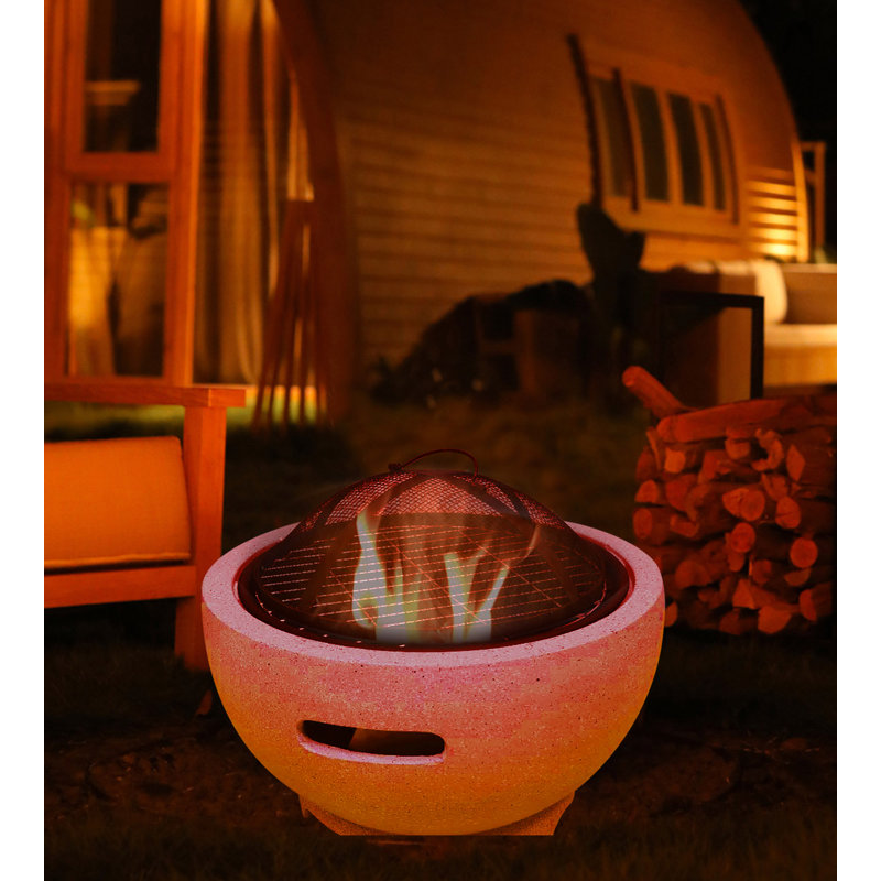 Arthurine Round Polyresin Smokeless Fire Pit