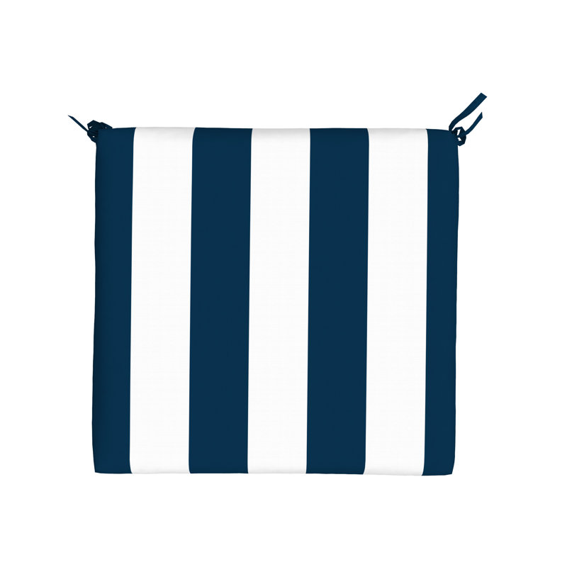 Island Umbrella Outdoor Seat Cushion, Navy & White, Navy/White