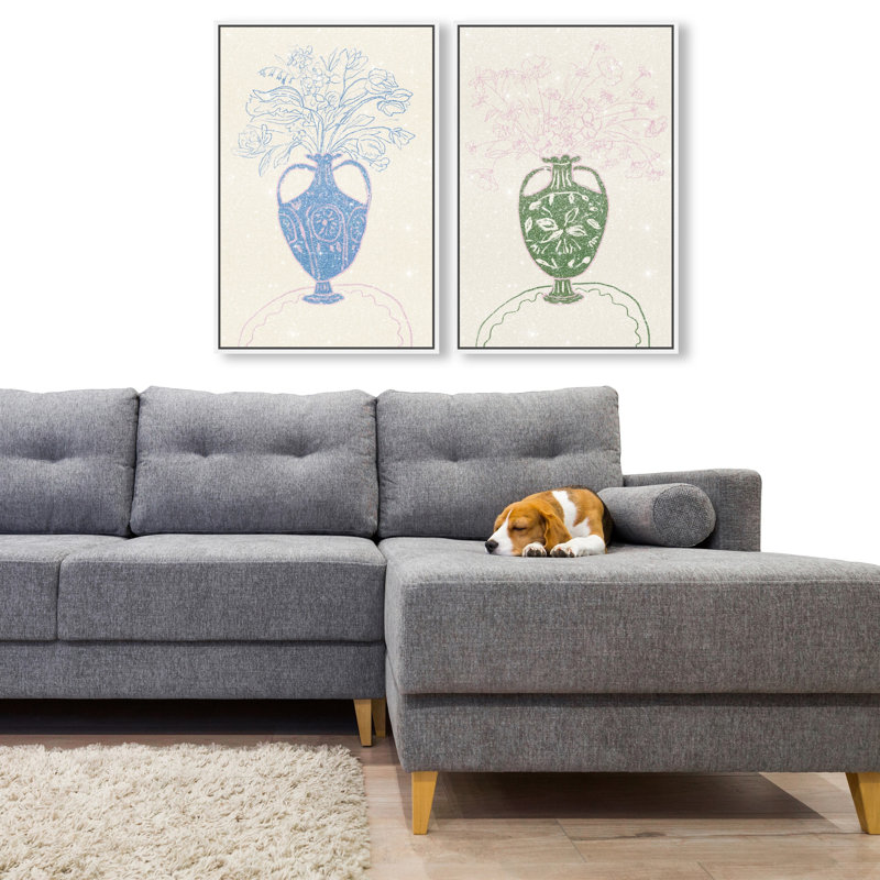 Flower Sutdio Set Set by Oliver Gal, 25" H x 17" W, White Floater Frame