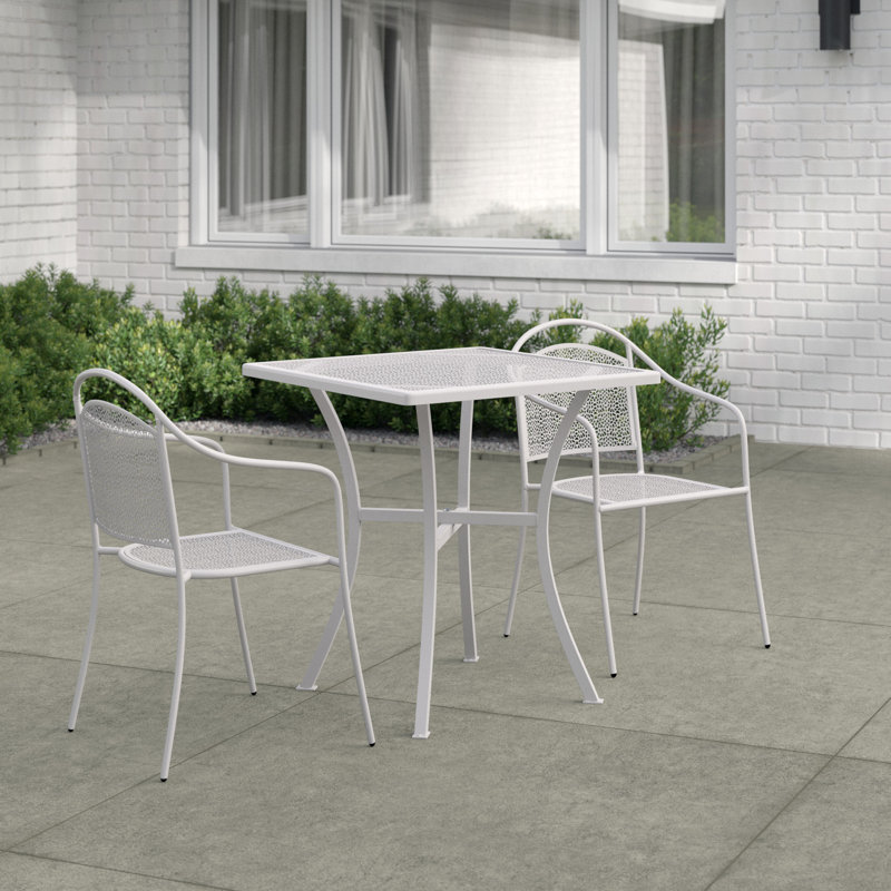 Robbin Square 4 - Person 35.25'' Long Dining Set, Light Gray