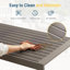 Ensemble de patio d'extérieur 2 pièces, canapé de patio en métal 3 places toutes saisons de 75 po avec coussins beiges épais, structure kaki et table basse de 43 po-753622288