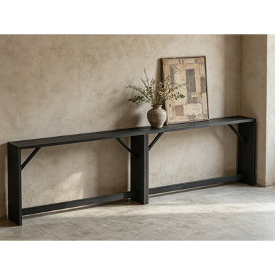 Narrow Console Table With Built-In Power Outlet, Set Of 2 Extra-Long Sofa Tables For Behind Couch, Sturdy Entryway & Living Room Furniture With Modern Design