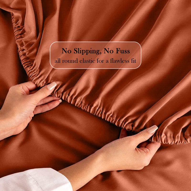 Bedroom Collection Standard Fitted Sheet, Single, Rust