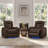 Vegan Leather Power Recliner with Hidden Storage, Cup Holders and Ambient Lighting-125361275