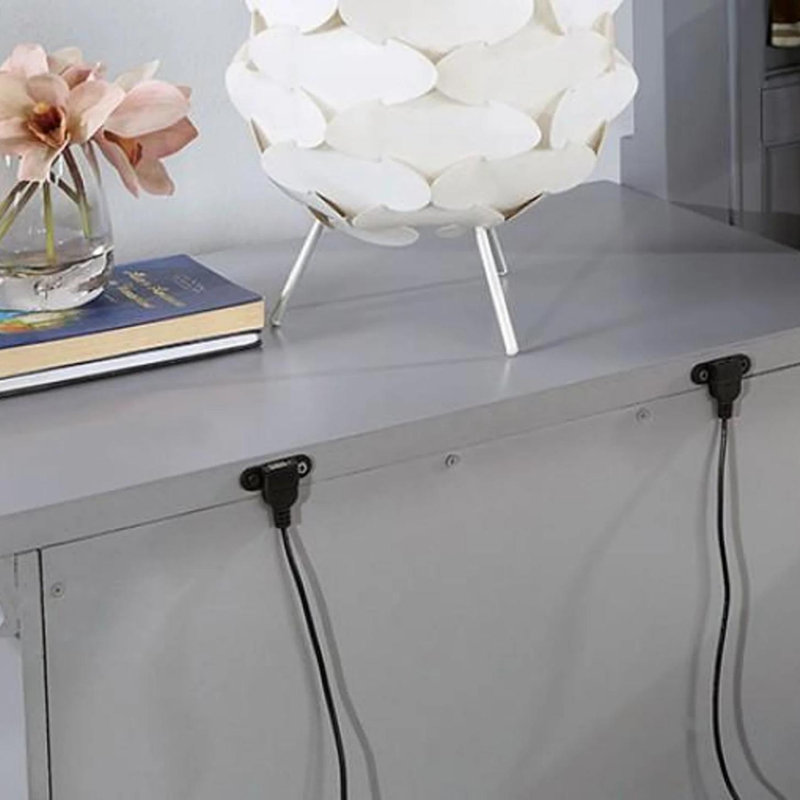 Transitional Three-Drawer Nightstand, Grey