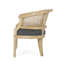 Chaise d'appoint classique classique beige avec sangles de canne et accoudoirs rembourrés avec cadre en bois d'hévéa-652518747