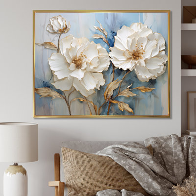 Minimalisme, œillets blancs sur toile