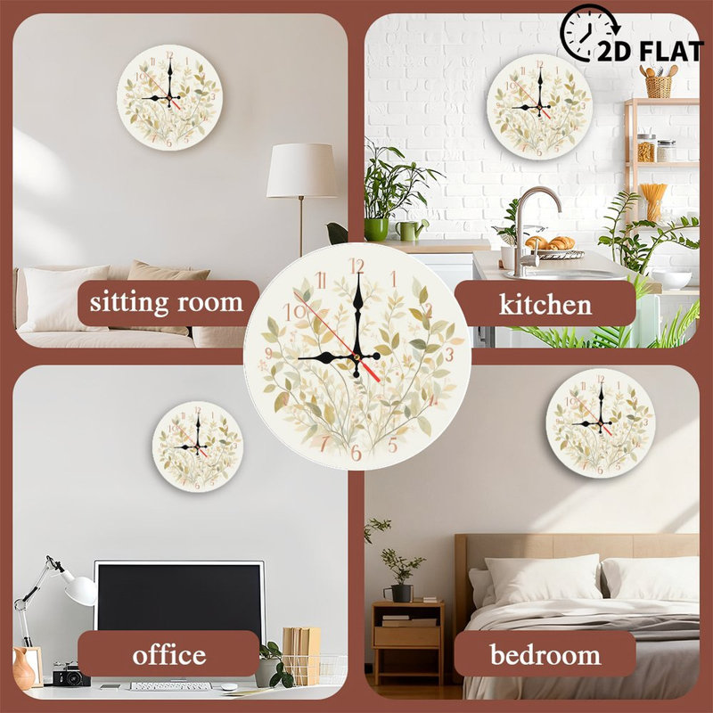 Horloge murale florale