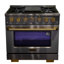 KUCHT Gemstone Professional 36 in. 5.2 cu. ft. Range with Sealed Burners and Convection Oven in Titanium Stainless Steel-1389169472
