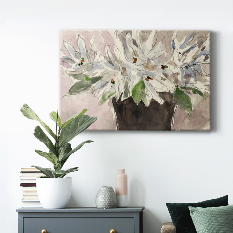 «Magnolia Watercolor Study I», reproduction sur toile tendue, L 27 po x H 18 po