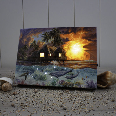 Weekend in Paradise 8x6 Mini Lighted Easel Back Canvas