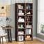 Bibliothèque en coin 70,9 "à 6 niveaux avec cerise pour salon, bureau, chambre à coucher-129989127