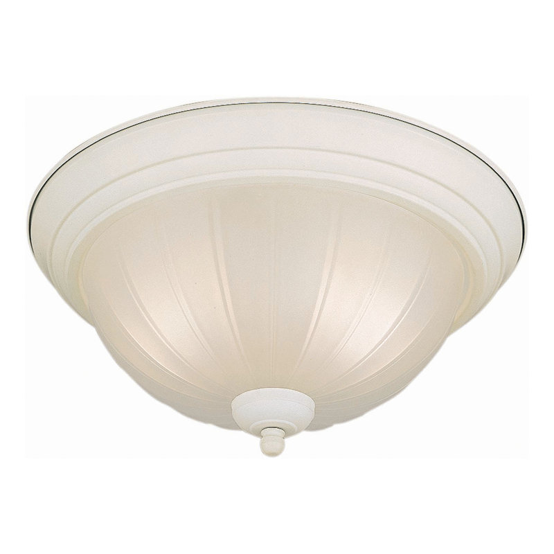 Vowell Glass Flush Mount, 13.25" H x 6.25" W / White
