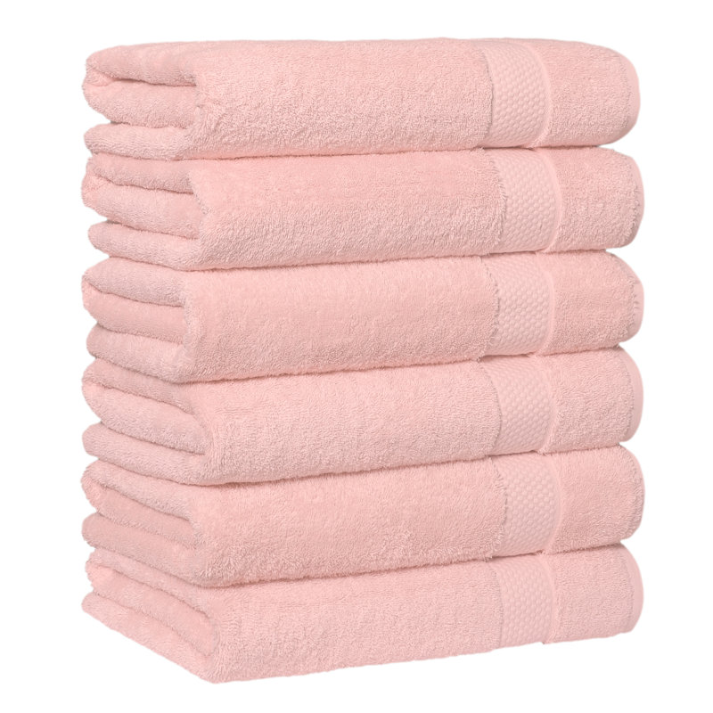 STARLIGHT 100% Turkish Cotton Terrycloth Bath Towels, Veil Pink