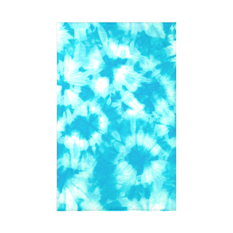 Jeté géométrique Surf, sable et mer, L 60 po x l 50 po x P 0,5 po, Turquoise