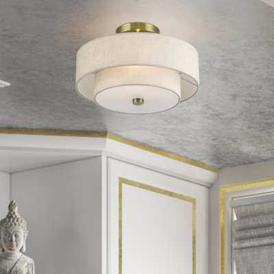 Acree 2 Light Antique Brass Medium Semi-flush