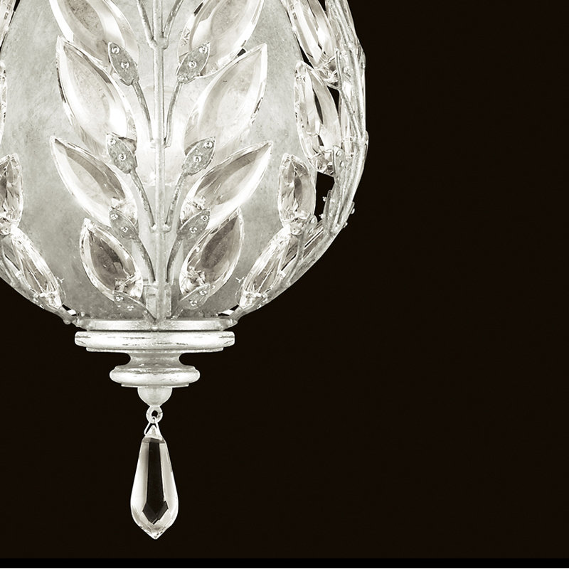 Crystal Laurel Flush Mounted Sconce, Silver