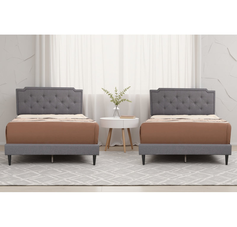 Maiwenn Gray Full Bed Set Of 2, Gray, Full