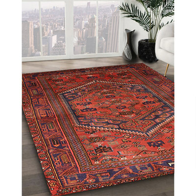Tapis oriental multicolore tissé à la machine Oriental