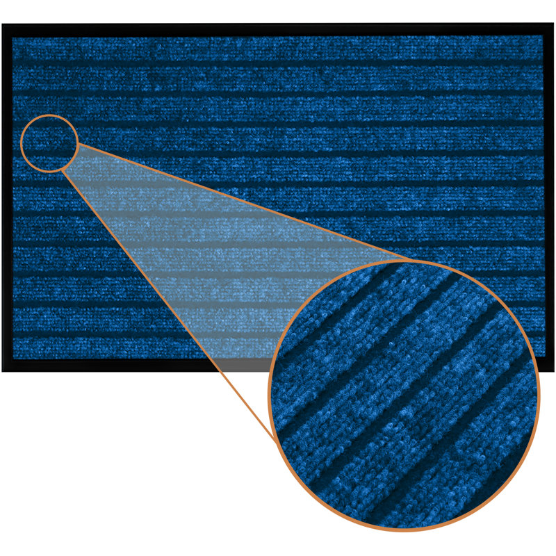 Caynan Barrier Indoor Outdoor Kitchen Bedroom Dinning room Doormat, Blue, Rectangular W80 x L300 cm