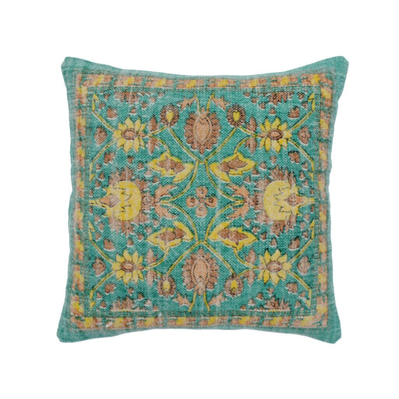 Januschka Cotton Throw Pillow, Teal