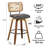 Valerie Wooden Rattan Faux Leather Stools-1305828062-1305828056