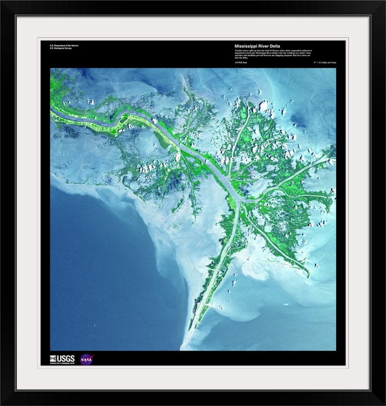 « mississippi river delta-usg earth », impression, H 48 po x l 45 po x P 1,5 po, Toile