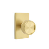 Emtek Select Privacy Knobset w/ Modern Rectangle Rosette, Conical Stem & Knurled Knob