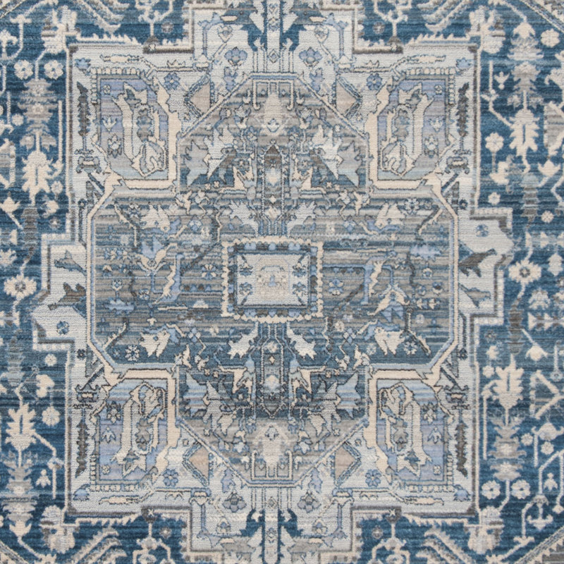 Tapis bleu persan rétro Egremont, Rectangle 3 pi x 5 pi
