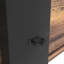 Console 65 po de style rustique avec armoire cachée et étagère ouverte