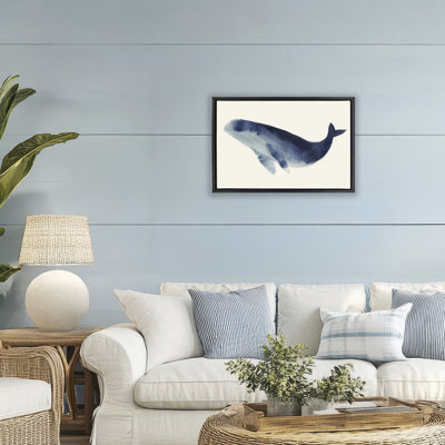 Cadre flottant avec baleine géante, design par Lily K.