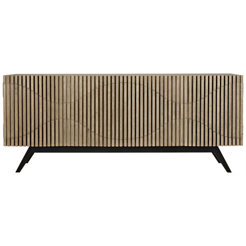 Illusion 78'' W Solid Wood Buffet, Bleached Walnut