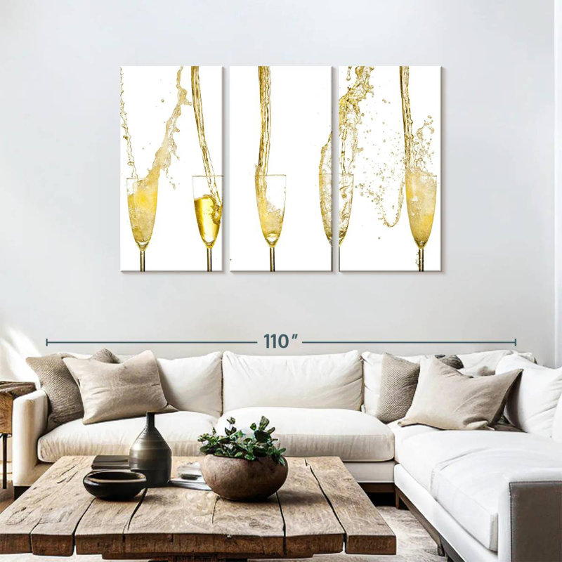 Yarlin Champagne Streams, 48" H x 74" W