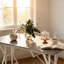 Table de cuisine extensible de style nordique, table de salle à manger extensible avec base en tréteaux robuste pour une utilisation polyvalente et durable