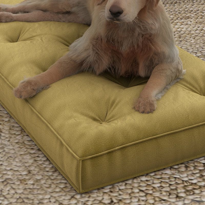 Oreiller de sol en polyester / velours Fonz, Doré