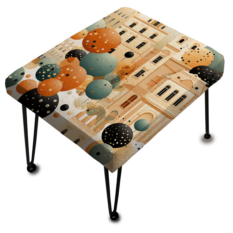 Motif architectural à pois - Repose-pieds rectangulaire à pois