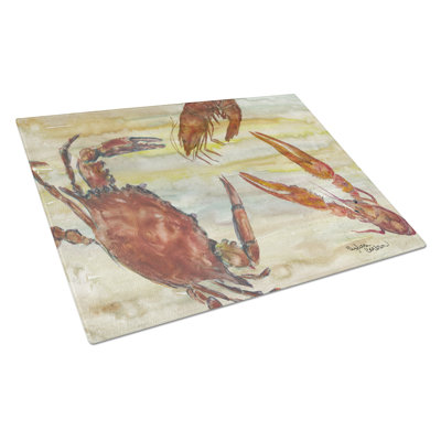 Planche à découper crabe en verre trempé caroline