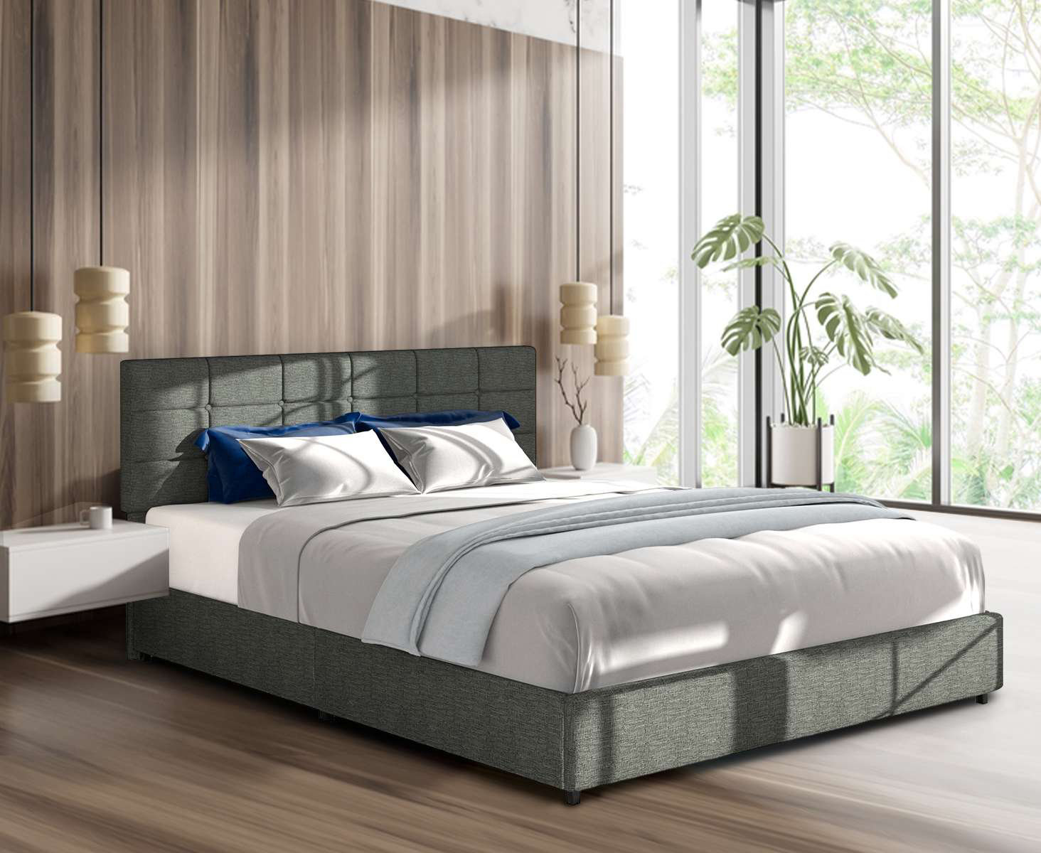 Ebern Designs Wojak Upholstered Metal Slat Bed | Wayfair