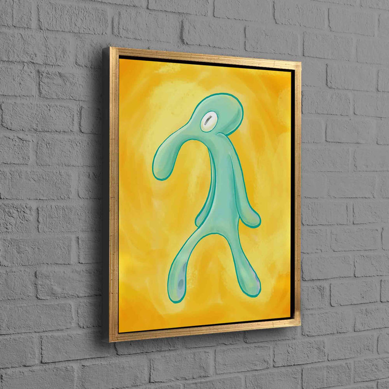 «Squidward Abstract», reproduction d'art sur toile 3D audacieuse et audacieuse pour art mural, H 30 po x l 22 po