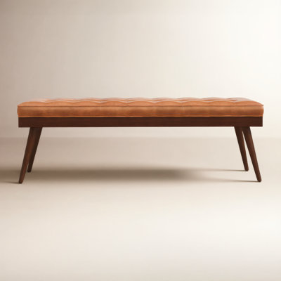 Luca Full-Grain Italian Genuine Leather Bench