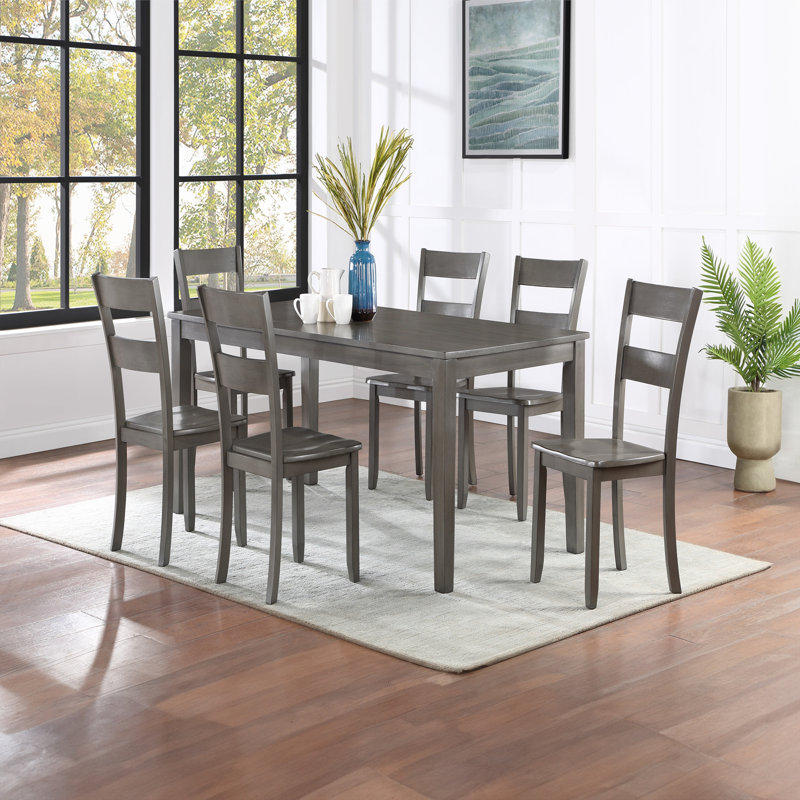 Table à manger avec pieds carrés, Gris