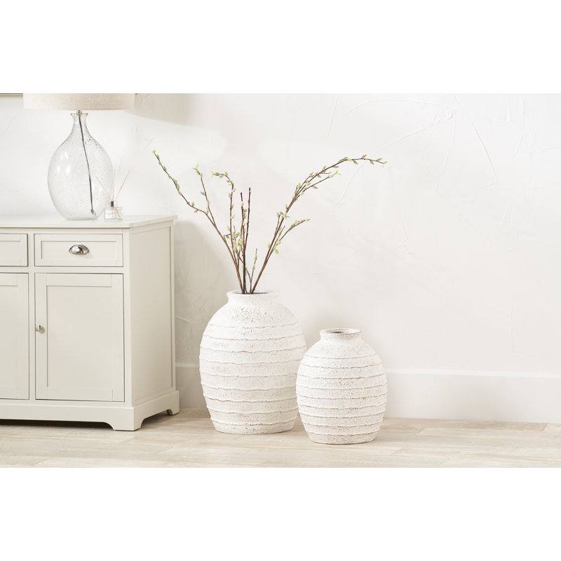 Fiberstone Floor Vase, 38cm H x 32cm W x 32cm D